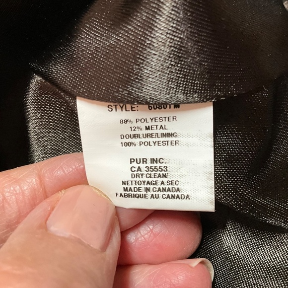 IRIS SETLAKWE Brown Fully Lined Peplum Crinkle Blazer MADE IN CANADA Sz 12 - Picture 7 of 8